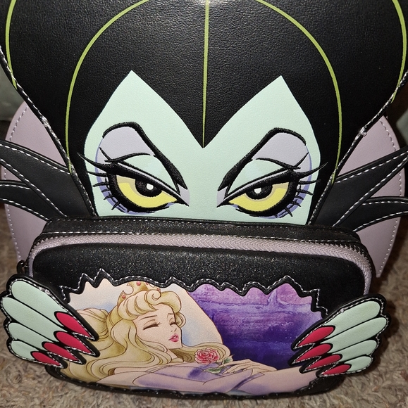 Loungefly Malificient Backpack and Wallet - Picture 9 of 16